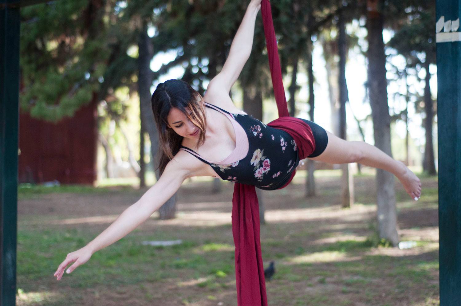 Aerial silks outside performance